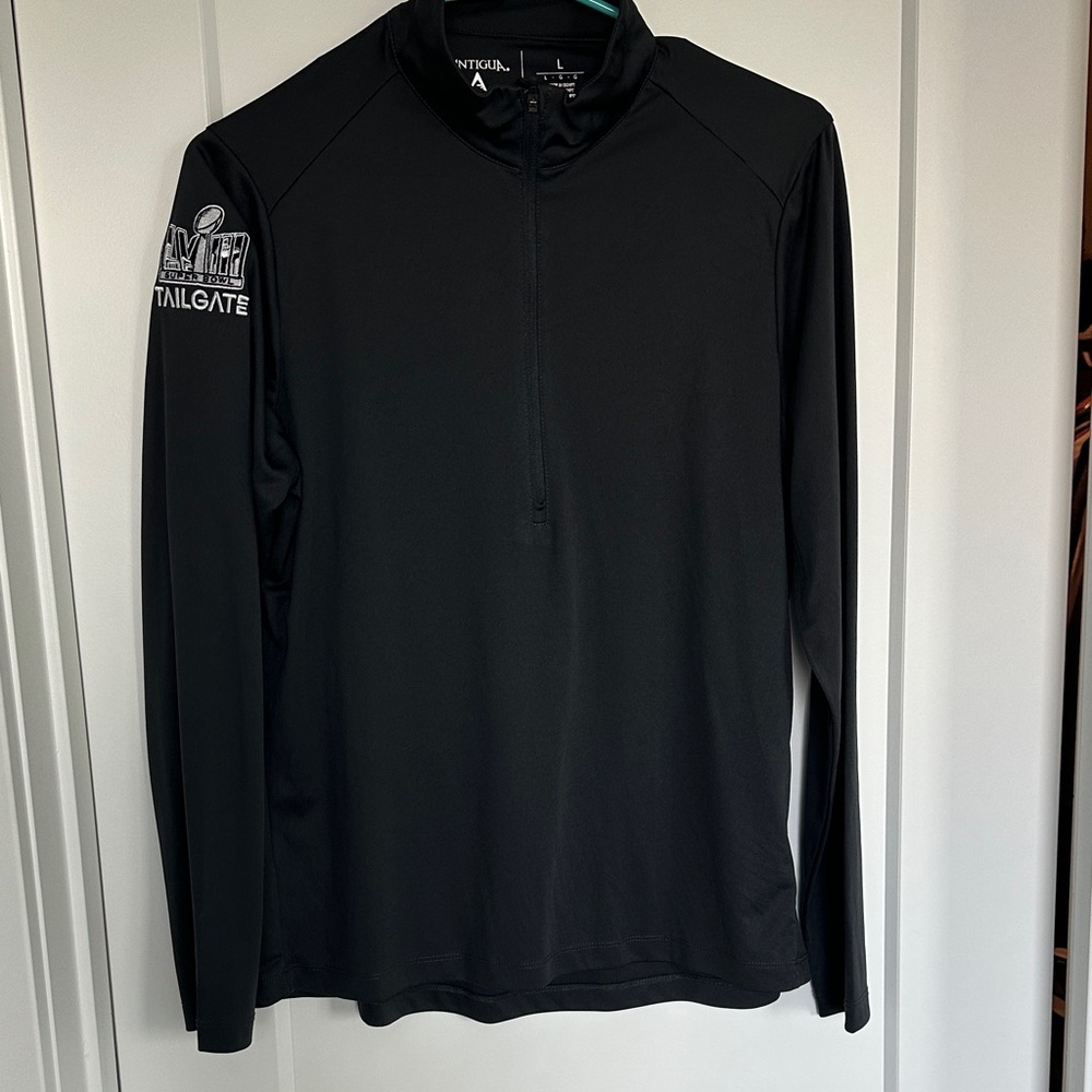 Antigua Black Quarter-Zip Pullover Super Bowl tailgate